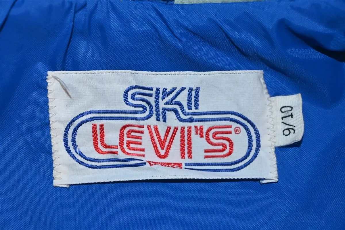 80s Ski Levi's Blue Chevron Stripe Winter Jacket Women's Medium