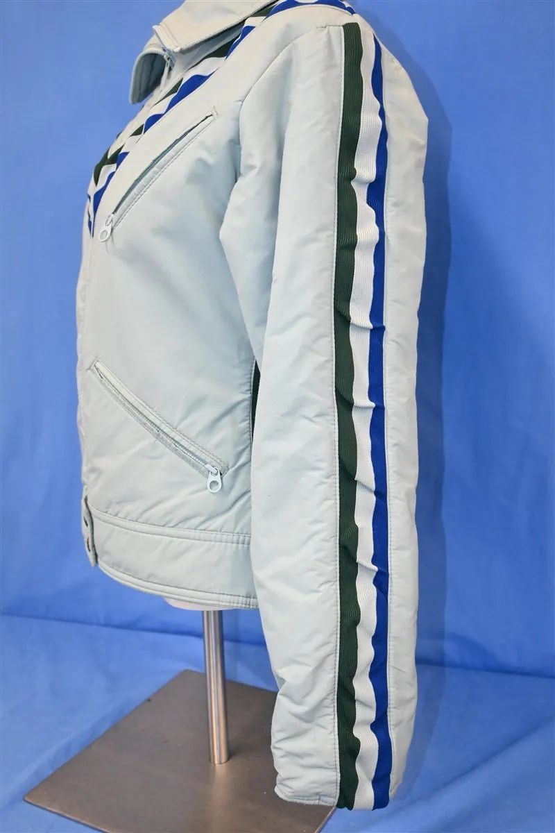 80s Ski Levi's Blue Chevron Stripe Winter Jacket Women's Medium