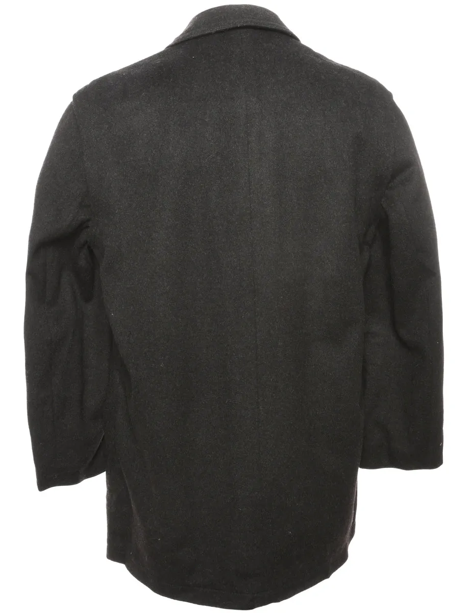 Black Wool Coat - L