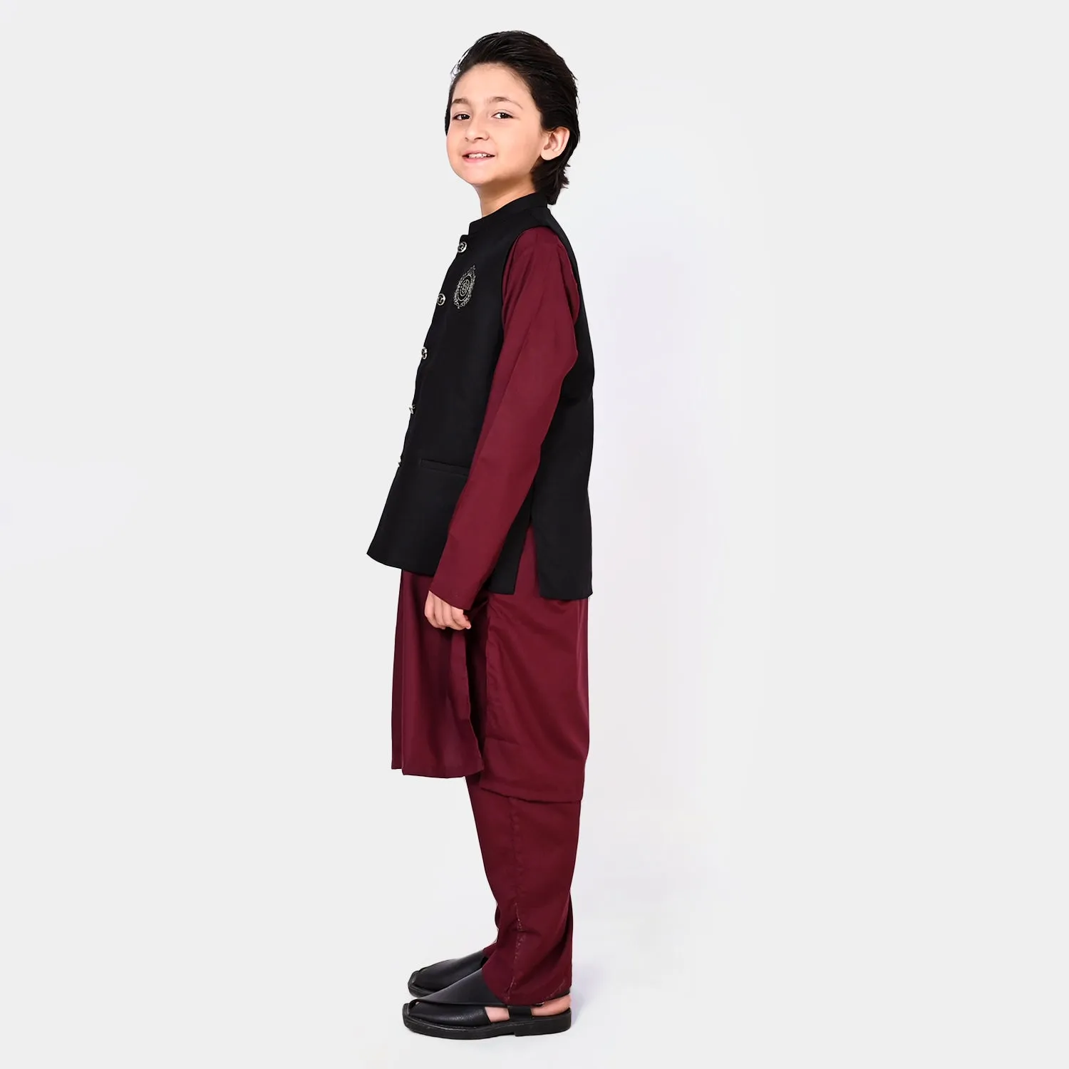 Boys Viscose 3Pcs Suit - MAROON