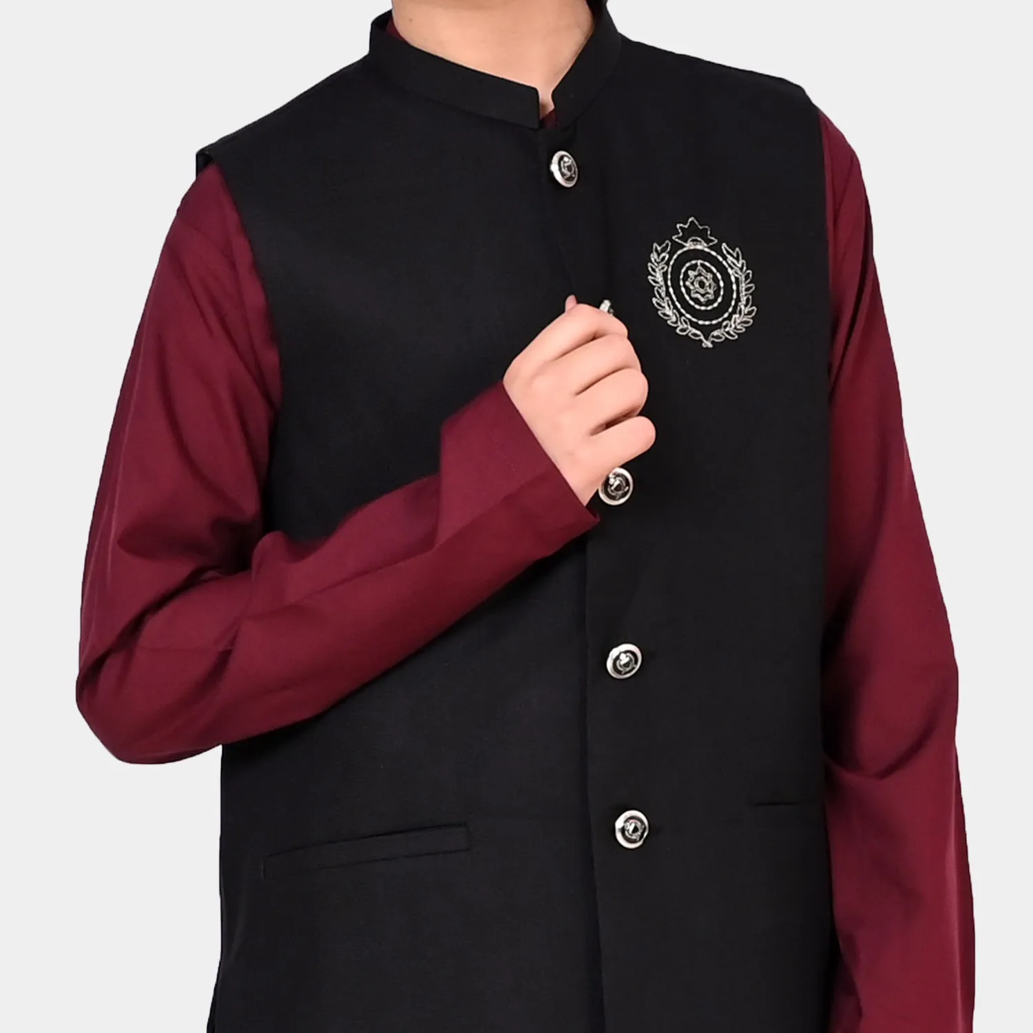 Boys Viscose 3Pcs Suit - MAROON