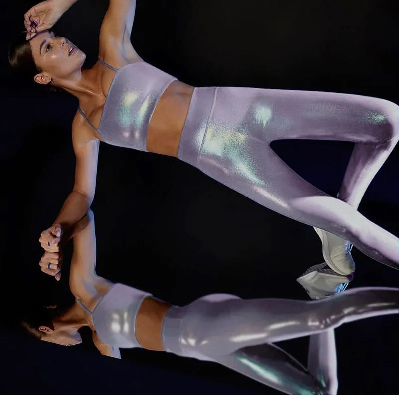 High Rise Stretchy Shiny Leggings