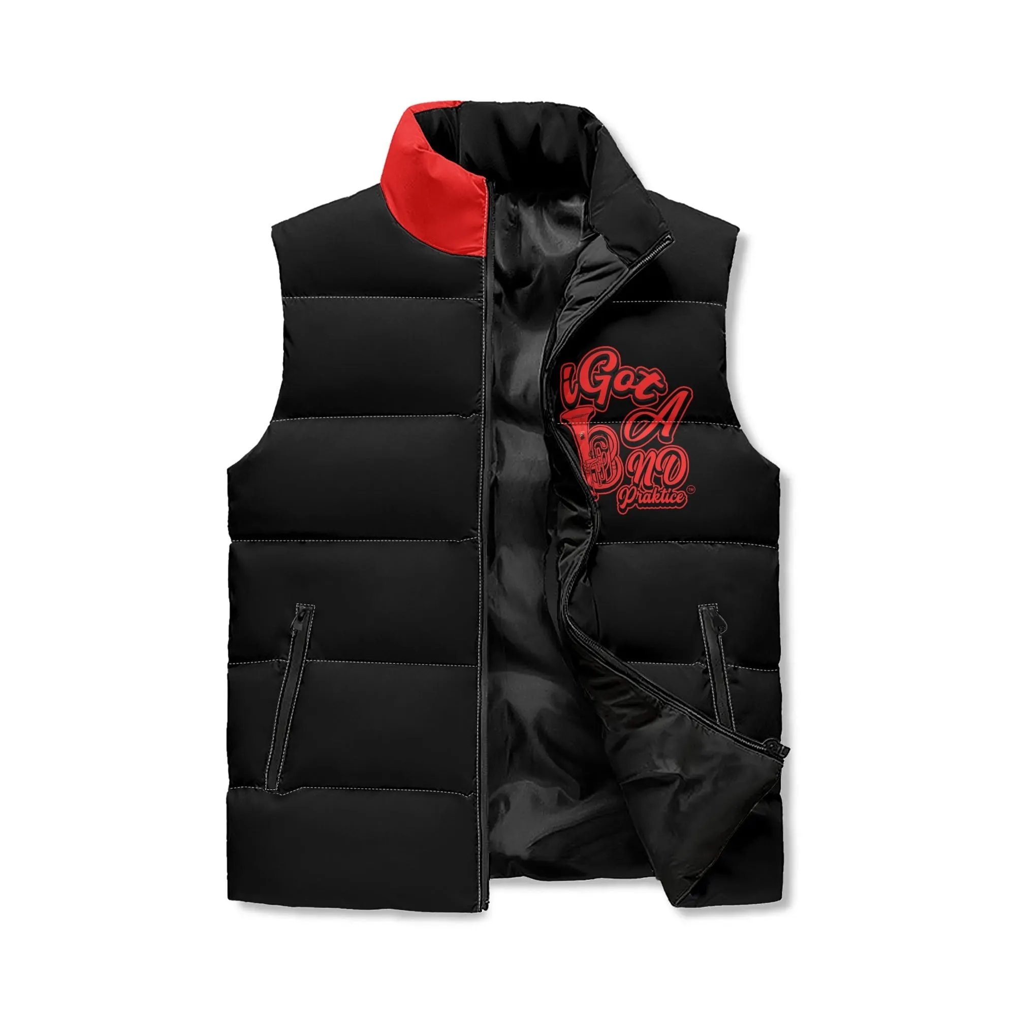 IGot Band Praktice Unisex Lightweight All Over Printing Stand Collar Zip Up Puffer Vest