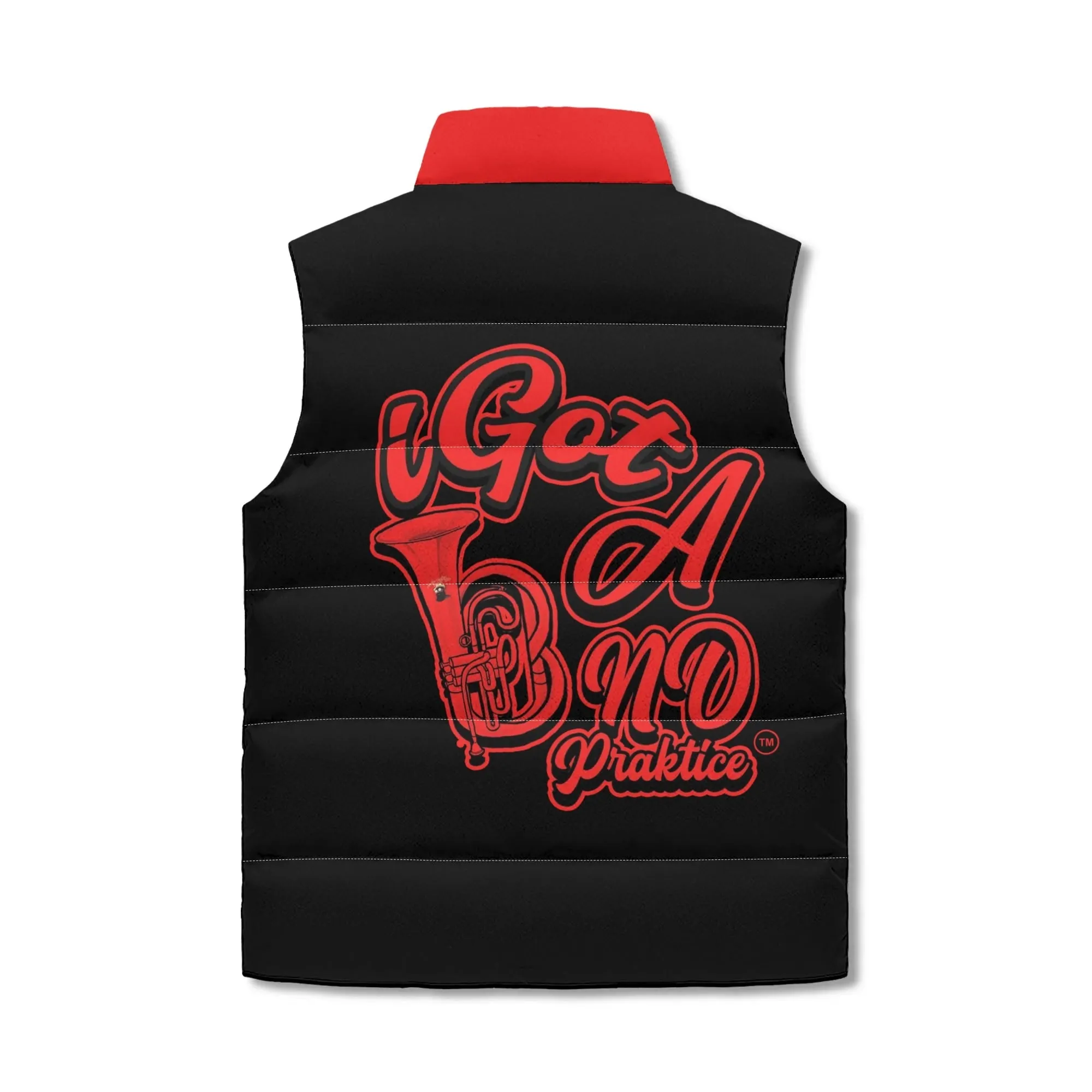 IGot Band Praktice Unisex Lightweight All Over Printing Stand Collar Zip Up Puffer Vest