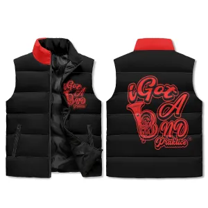 IGot Band Praktice Unisex Lightweight All Over Printing Stand Collar Zip Up Puffer Vest