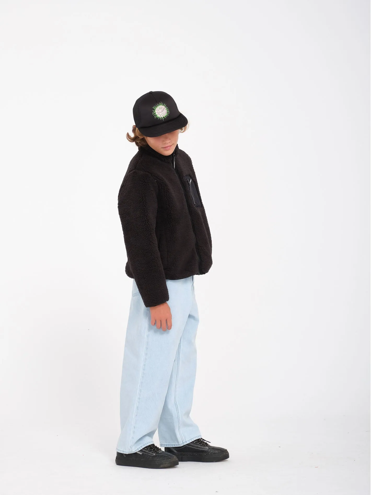 Muzzer Fuzzar Zip Sweatshirt- Black - (KIDS)
