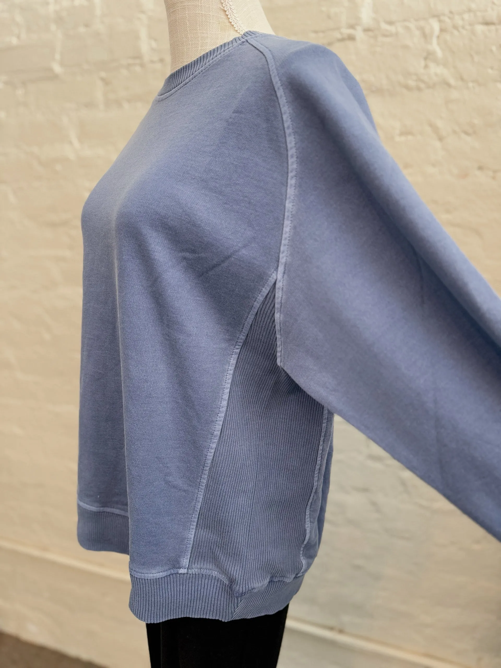 Oversized Mineral Washed Pullover - Denim