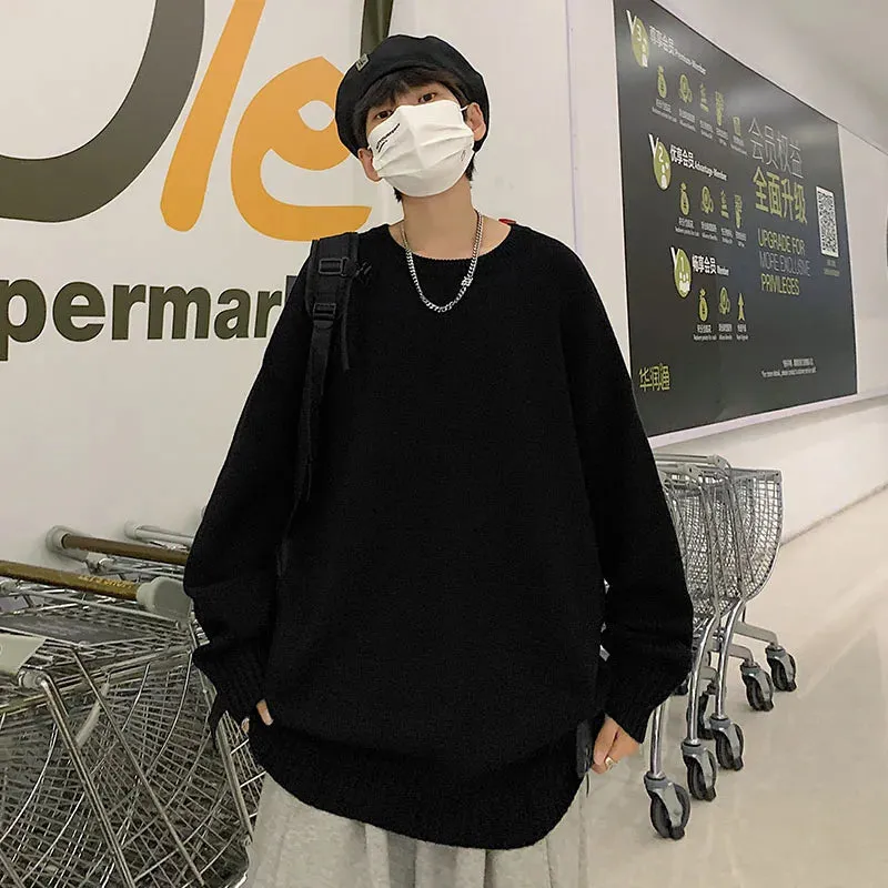 Toleet Y2K Street Style 2024 Autumn Winter New Men's Round Neck Warm Pullovers Male Solid Color Sweaters Tops Men Oversize Loose Knitted Tops S839