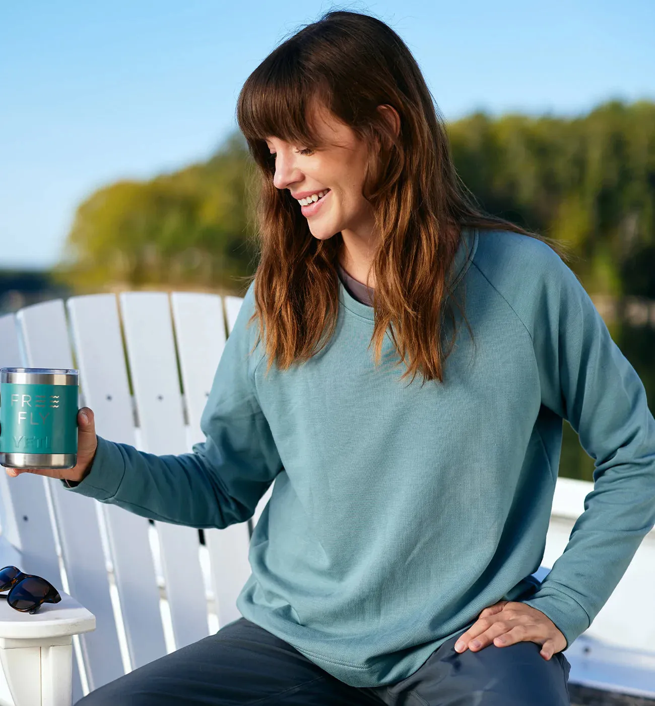 Women's Bamboo Lightweight Fleece Crewneck Pullover - Graphite